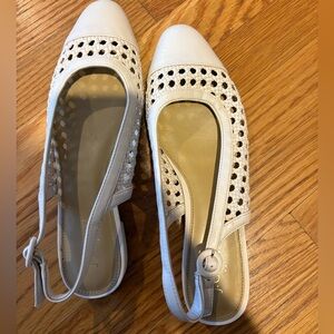 Tan jcrew woven style flats